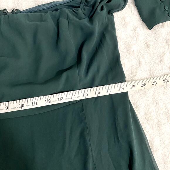 NWOT Lulus Feel the Romance Emerald Green Off-the-Shoulder Maxi Dress 1X - Picture 8 of 9
